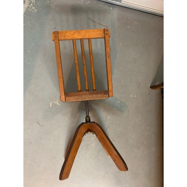 1940s Early Mid Century Child's Roll Top Desk & Swivel Chair - 2 Pieces For Sale - Image 12 of 13