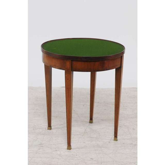 Wood French Louis XVI Style 1870s Round Game Table with Flip Top and Tapered Legs For Sale - Image 7 of 9