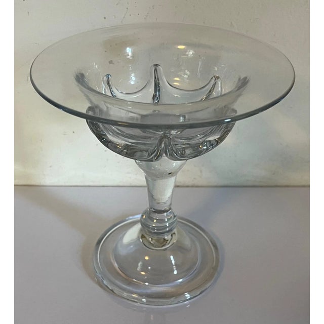 English Antique 19th Century Anglo Irish Glass Footed Compote or Sweetmeat Dish For Sale - Image 3 of 13