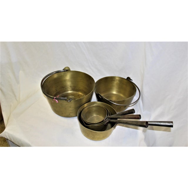 Antique Early 20th Century Brass Jam Pots, England Set of 6 Chairish