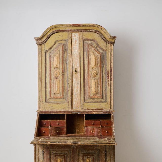Antique Folk Art Rustic Swedish Writing Cabinet, 1820 For Sale - Image 8 of 13