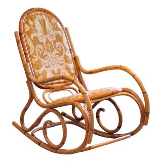 Rattan Rocking Chair, 1960s For Sale