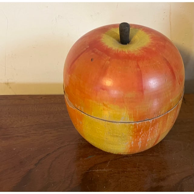 Antique Early 20th Century Paint Decorated Carved Wood Apple Box For Sale - Image 14 of 15