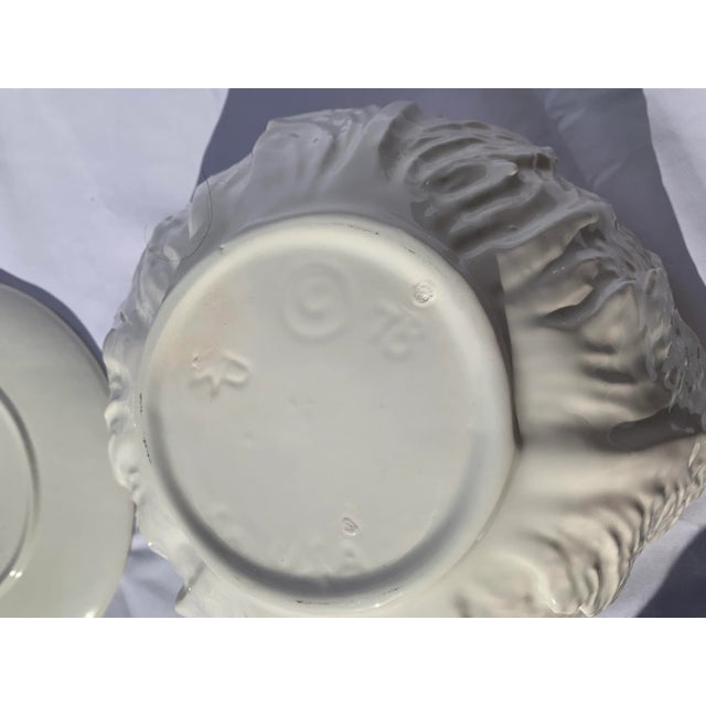 White Mid 20th Century Mid Century White Ceramic Cabbage Shaped Soup Tureen For Sale - Image 8 of 11