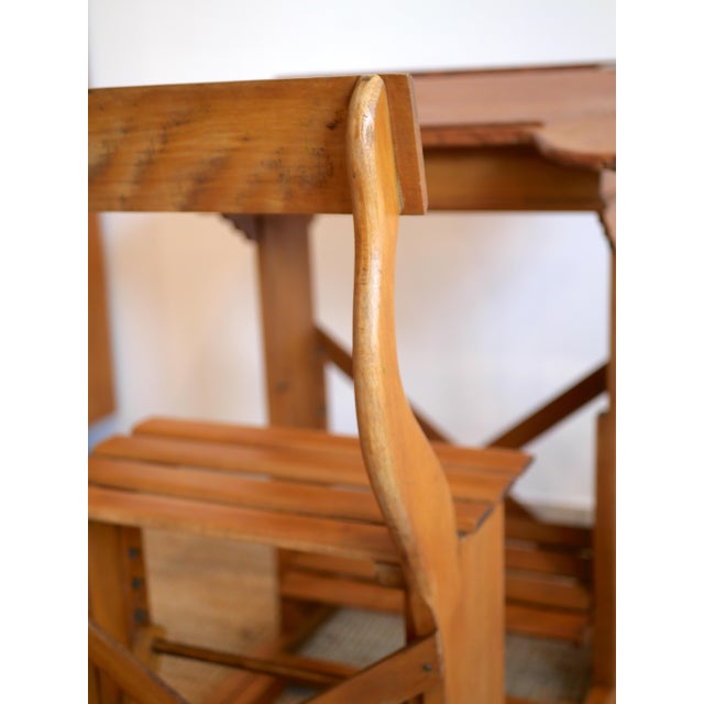 Vintage French Wooden School Desk, 1950s For Sale - Image 12 of 14
