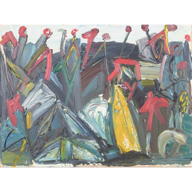 Åke Edwall, Expressive Composition, Oil Painting on Board For Sale - Image 6 of 6
