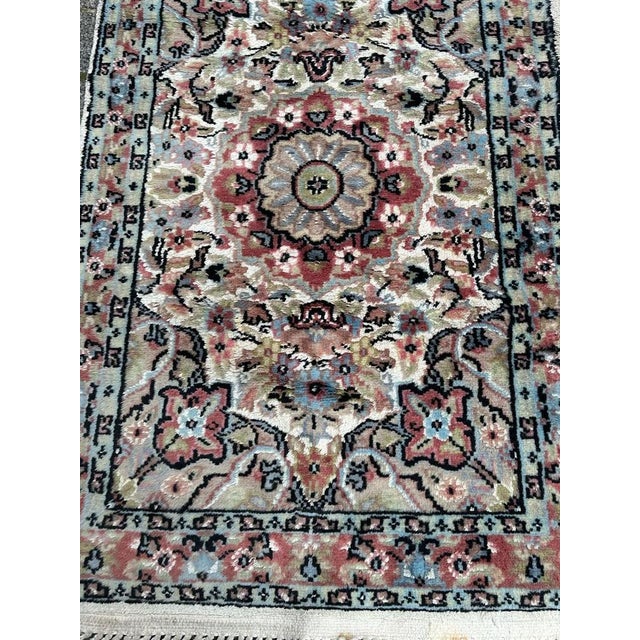 Little Vintage Silk and Wool Pakistani Rug from Bobyrugs, 1980s For Sale - Image 13 of 16