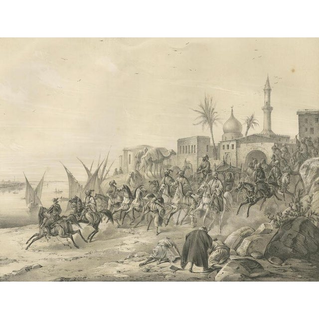 Heinrich von Mayr, Procession of Mehmed Ali Pasha on the Nile, 1846, Steel Engraving For Sale - Image 4 of 10