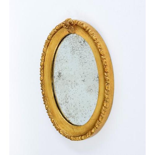 Late 19th Century Gilded Oval Mirrors, Set of 2 For Sale - Image 5 of 6