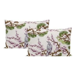 12" X 18" Fern Trellis Linen Print Lumbars Pillows - a Pair For Sale