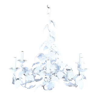 Vintage White Ornamental Chandelier For Sale