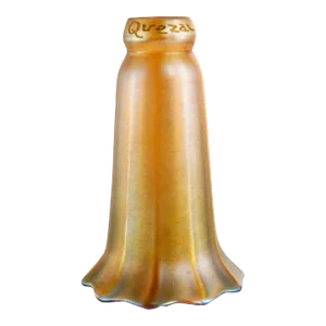 1910s American Quezal Art Nouveau Gold Glass Lily Lamp Shade