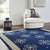 Textile 9x12 Handcrafted Exquisite Blue Floral Modern Flatweave Wool Carpet Rug For Sale - Image 7 of 7