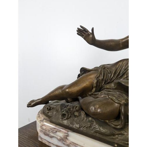 Illuminated Fountain with a Spelter and Marble Figure For Sale - Image 10 of 12