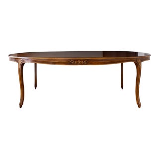 French Louis XV Neoclassical Style Oval Dining Table | Cabriole Legs For Sale