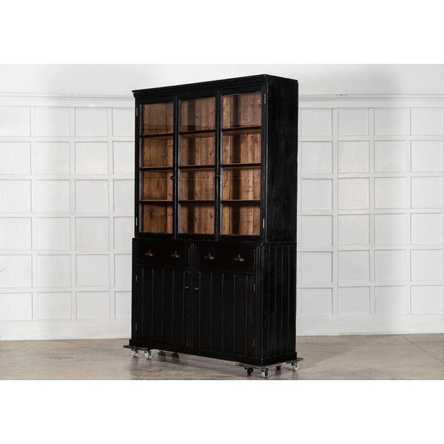 Late 19th Century Large English Ebonised Glazed Pine Dresser, 1880 For Sale - Image 5 of 18