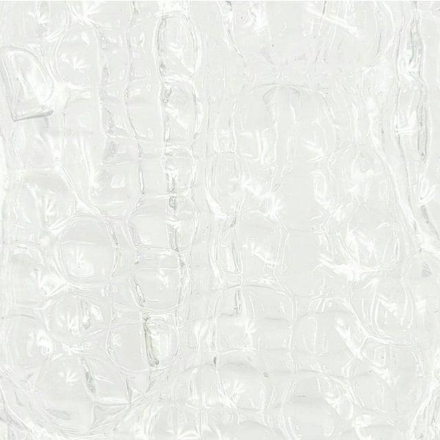 Stunning glass & brass wall light/sconce designed by carl fagerlund for orrefors (sweden, 1960s). Textured transparent art...