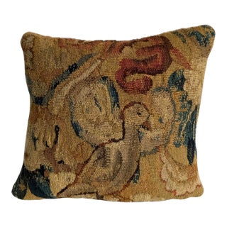 Antique 17th Century Brussels Figural Tapestry Pillow For Sale