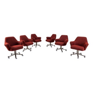 Vintage Italian Moscatelli Dolly Swivel Dining Chairs from Formanova, 1970s, Set of 6 For Sale