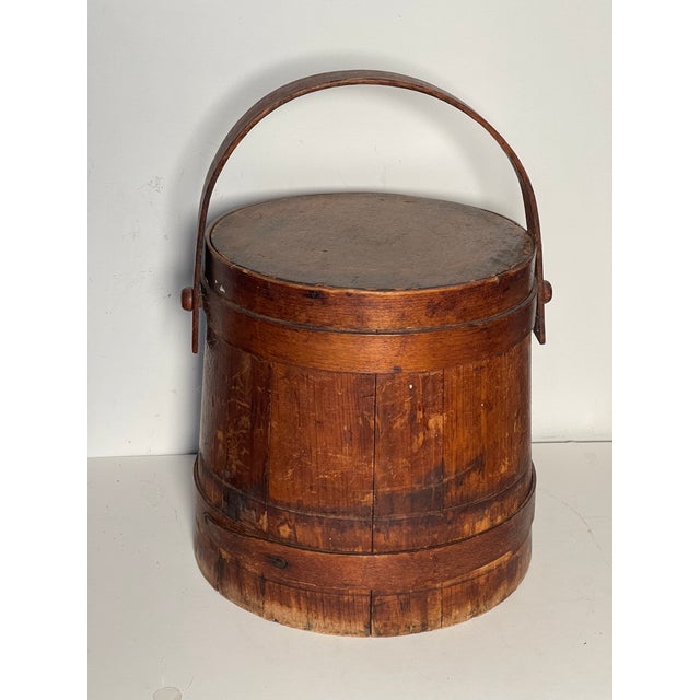 Late 19th Century Antique American Folk Art 19 Th C Wood Bucket Pail For Sale - Image 5 of 5