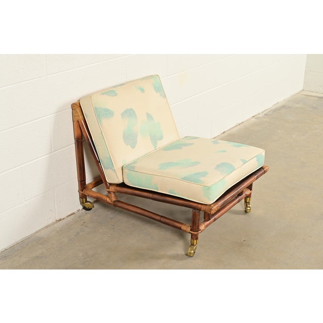 John Wisner for Ficks Reed Mid-Century Hollywood Regency Bamboo Rattan Lounge Chair, 1950s For Sale - Image 16 of 16