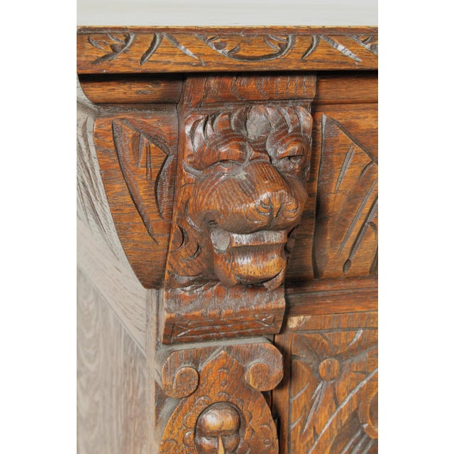 Wood Baroque Style Oak Credenza For Sale - Image 7 of 14