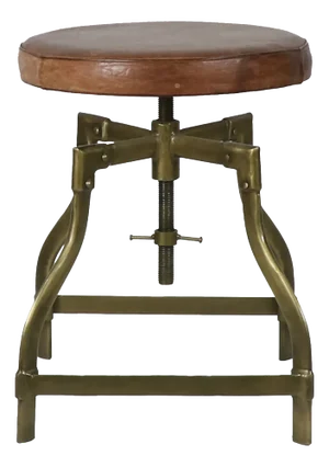 Matthew Izzo Home - Leather & Brass Adjustable Piano Stool