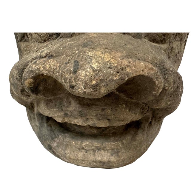 Late 19th Century Late 19th-Century Antique Chinese Carved Stone Heracles Head For Sale - Image 5 of 14