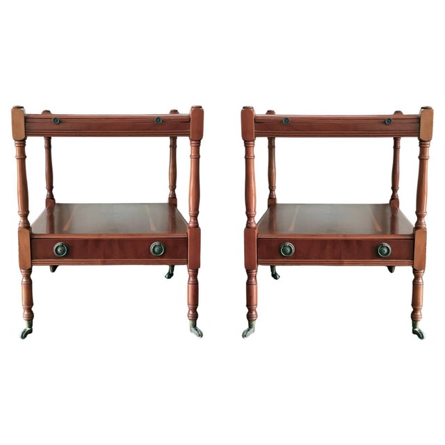 Early 20th Pair of Oak Nightstands with drawer and One Shelve For Sale - Image 15 of 18