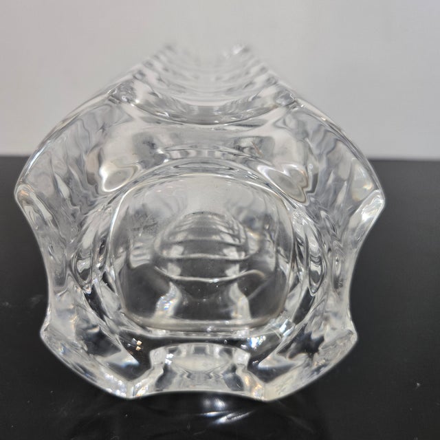 Late 20th Century Cubist Geometric Bubble Art Deco Style Glass Vase Unmarked 9.5x4.5 For Sale - Image 5 of 7
