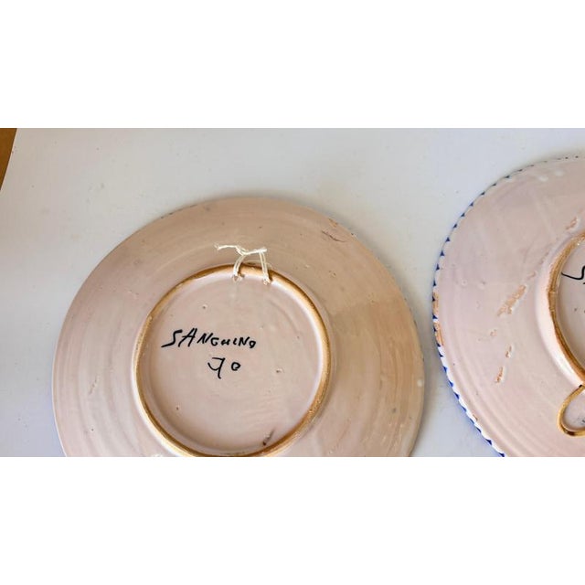 Black Large Italian Hand-Painted Serving Plates, 1970s, Set of 2 For Sale - Image 8 of 17