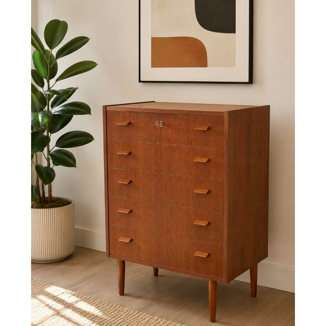 Mid Century Modern Danish Teak Highboy / Dresser by Poul Volther, C. 1960s For Sale - Image 15 of 16