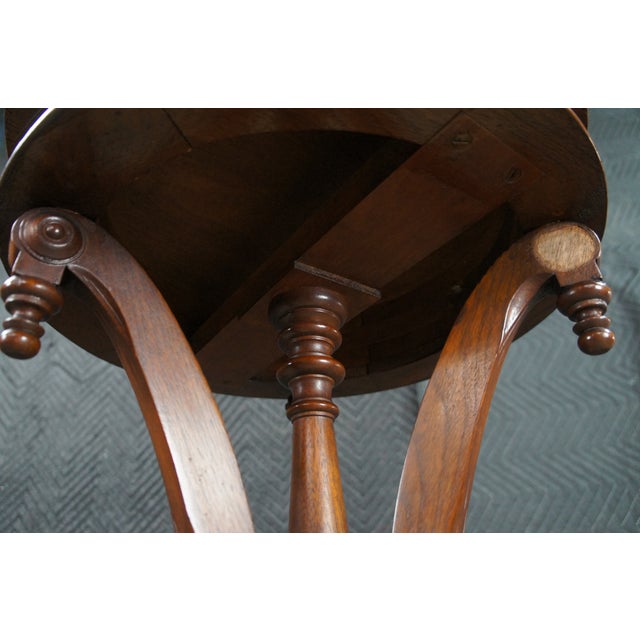 Antique Victorian Eastlake Walnut Burl Carved Pedestal Table Sculpture Stand For Sale - Image 11 of 12