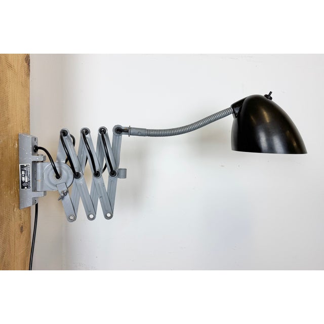 Industrial Scissor Wall Lamp from Elektroinstala, 1960s For Sale - Image 12 of 18