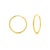 20.5mm 14k Solid Gold Thin Hoop Earrings on Hidden Wire Closure - 2 Pieces For Sale - Image 4 of 8