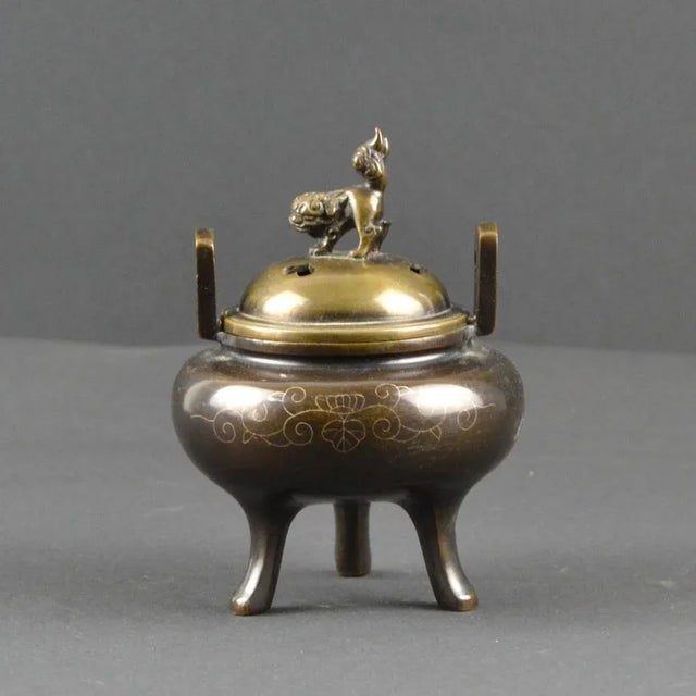 Small Antique Japanese Incense Burner in Bronze, 1890s For Sale - Image 12 of 12