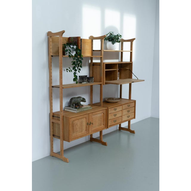 Danish Freestanding Oak Bookcase attributed to Henning Kjærnulf for Nyrup Møbler, 1960s For Sale - Image 18 of 18