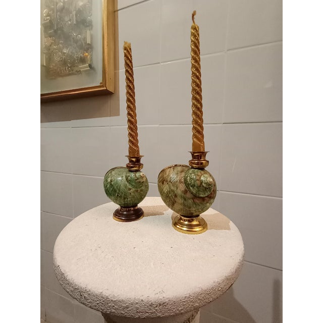 1980s Candelabras with Shell, 1980s, Set of 2 For Sale - Image 5 of 8