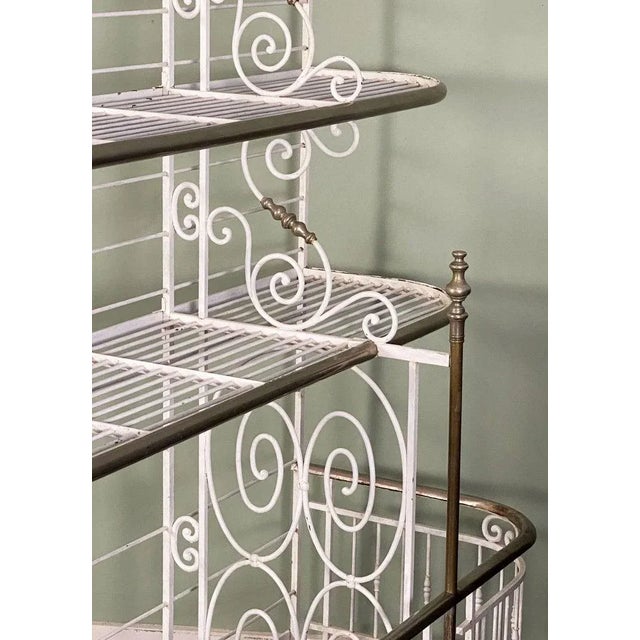 Early 20th Century Large French Boulangerie or Baker's Rack of Wrought Iron, Brass, and Nickel For Sale - Image 5 of 13