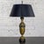 Mid 20th Century Early to Mid-20th Century Neoclassical Table Lamp Brass and Marble Urn Shaped Base Black Tapered Shade For Sale - Image 5 of 18
