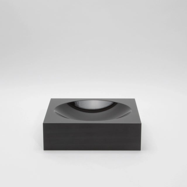 Crystal Black Convex Bowl by Ka Glass For Sale In Los Angeles - Image 6 of 7