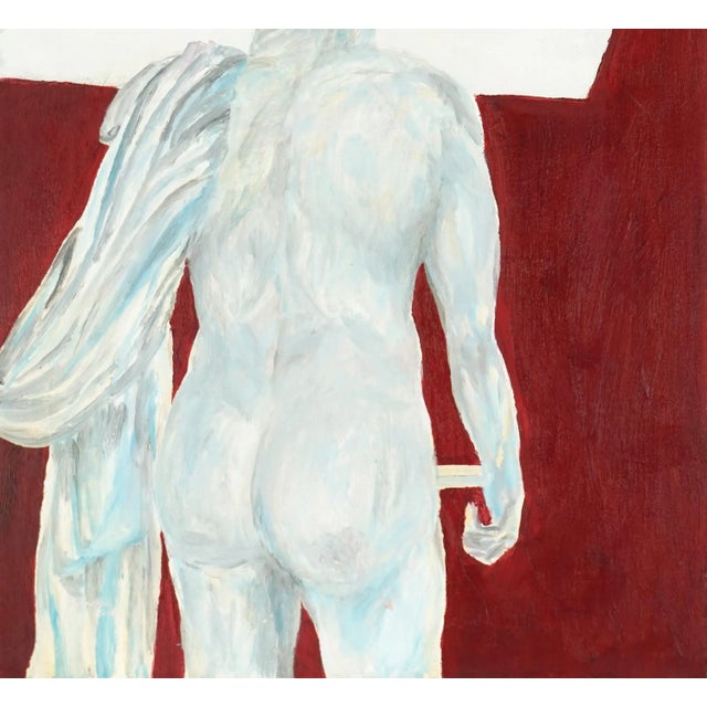 Contemporary figure study of classical Greek sculpture of a Hermes from the verso depicted with expressive brushstrokes on...