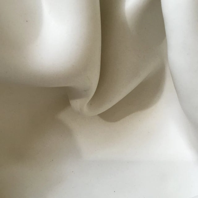 White Bonnet Ruffled Organic Asymmetrical Handkerchief Bowl For Sale - Image 13 of 15