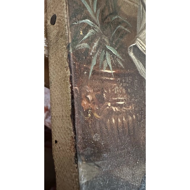 Antique Reproduction Painting of Annie M Snyder’s Elizabethan Lovers C. 1852-1927. For Sale - Image 9 of 12