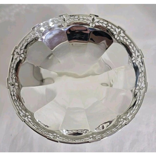 Antique Art Deco Sterling Silver Compotier from Adie Brothers, Birmingham, 1927 For Sale - Image 4 of 17