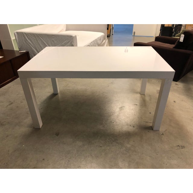 West Elm White Parsons Table Chairish