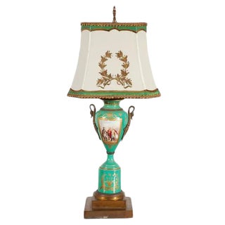 19th C. French Sevres Lamp With Napoleon Scene For Sale