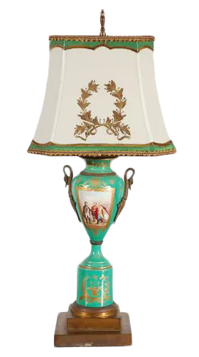 19th C. French Sevres Lamp With Napoleon Scene