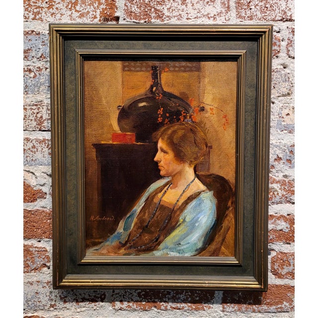 Richard Andrew -Portrait of an Irish Woman-Oil Painting c1910s New England- American Impressionist - Oil painting on board...