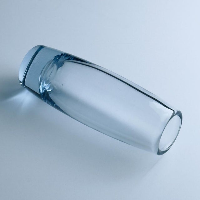 Original Blue Glass Vase by Per Lütken for Holmegaard, Denmark, 1960s For Sale - Image 15 of 17